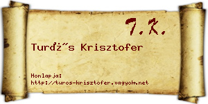 Turós Krisztofer névjegykártya